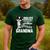 Coolest Boston Terrier Grandma Dog Men's Casual T-Shirt Forest
