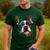 Cute Boston Terrier Puppy Dog Art Lover Unique Painting For Men Women Kids Men's Casual T-Shirt Forest
