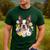 Floral Boston Terrier Men's Casual T-Shirt Forest