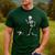 Halloween Boston Terrier And Skeleton Men's Casual T-Shirt Forest