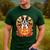 Halloween Retro Boston Terrier Men's Casual T-Shirt Forest