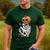 Halloween Skeleton Boston Terrier Men's Casual T-Shirt Forest