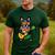 Hawaiian Boston Terrier & Pineapple Ukulele Summer Vacation Men's Casual T-Shirt Forest