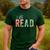Let's Read Book Nerd Reading Book Lover Librarian Teacher Men's Casual T-Shirt Forest