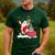 Santa Ugly Christmas Tree Lights Boston Terrier Dog Lover Men's Casual T-Shirt Forest