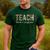 Teach Love Inspire Leopard Back To School Cute Teacher Men Women Girls Kids Men's Casual T-Shirt Forest