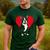 Valentine's Day Boston Terrier Lover Men's Casual T-Shirt Forest
