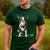 Vintage Boston Terrier Blowing Bubble Gum American Gentleman Men's Casual T-Shirt Forest