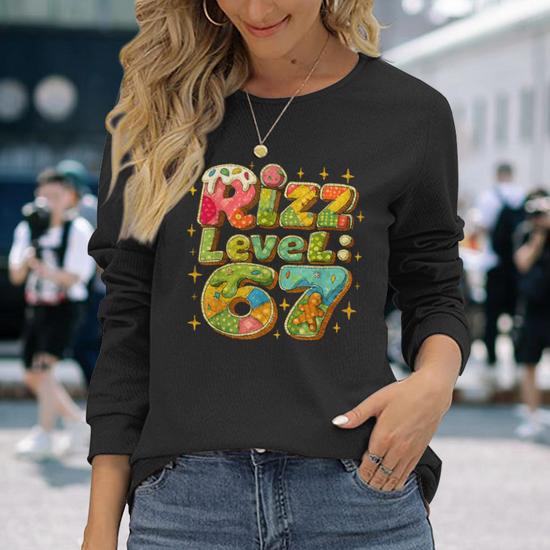 Patchwork Rizz Level 67 Gamer For Ns Long Sleeve T-Shirt | Seseable UK