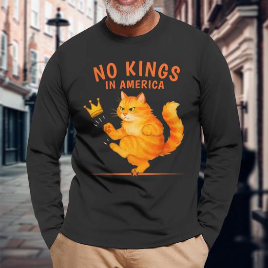No Kings In America Men's T-Shirt - Gildan 5000, Short Sleeve, Crew Neck, Patriotic Theme
