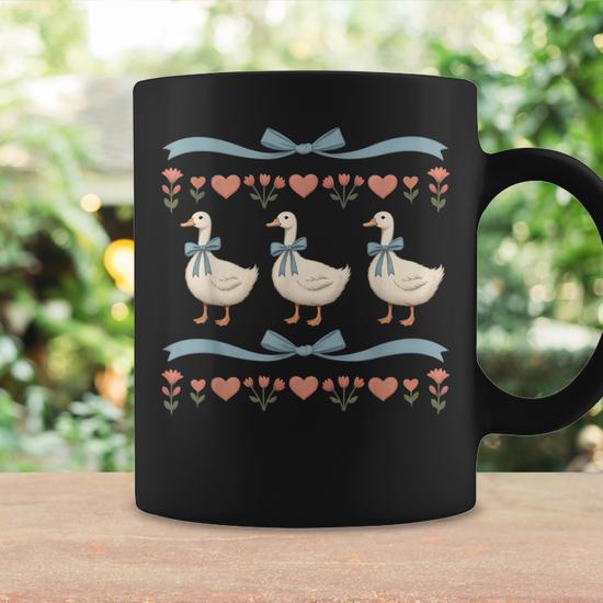 Vintage Goose 1980'S Blue Ribbon Retro 80S Coquette Style Coffee Mug -  Seseable