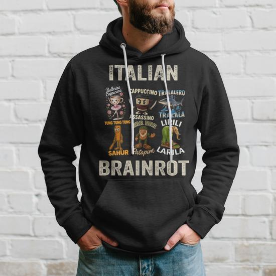 Sudadera Italian Brainrot Con Memes Divertidos - Para Niños Y Adolescentes - Diseño Cómico Con Animales Y Objetos