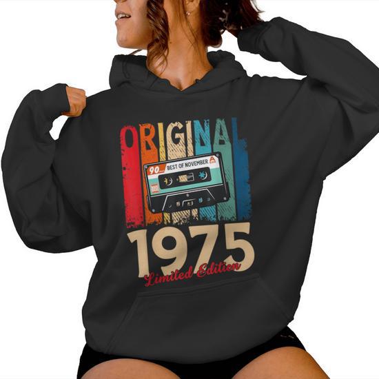 Sweat à Capuche « Novembre 1975 » – Cadeau 50 Ans Anniversaire – Design Vintage Humoristique