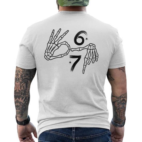 Six Seven 6 7 Meme 67 Skeleton Hand Halloween Costume Men's T