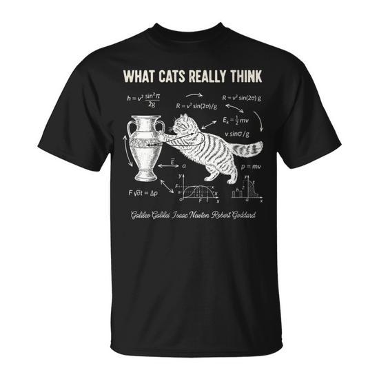 T-shirt Humour Chat Et Science – Blague Geek Physique, Parfait Pour Les Papas Chats, Les Profs Et Les Ingénieurs