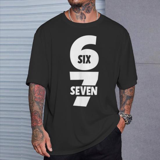Six Seven 67 Kleurrijke Meme T-shirt | Grappig 6 7 Gen Alpha Slang