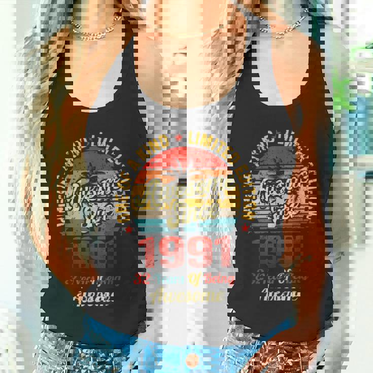 32 誕生日デコレーション メンズ レディース 1991 Bday 32Th Birthday タンクトップ