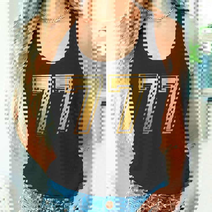 77 ナンバーセブンティセブンチーム スポーツ グラフィック 代表チームマッチング タンクトップ