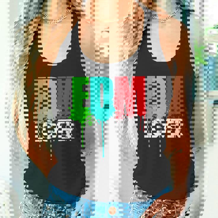 Cute Edm Cool Edm Lover Rave ホワイトインク タンクトップ