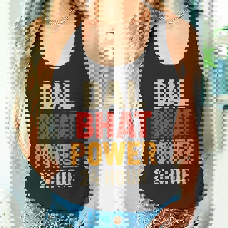 Dal Bhat Power 24 Hour ネパールトレッキングデザイン タンクトップ