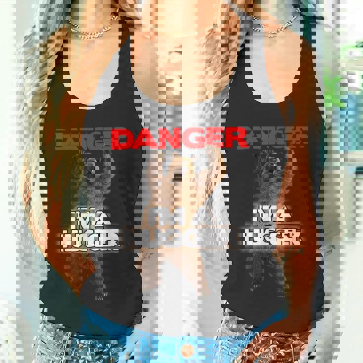 Danger I'm A Big Hugger 面白い危険な熊のハギング タンクトップ