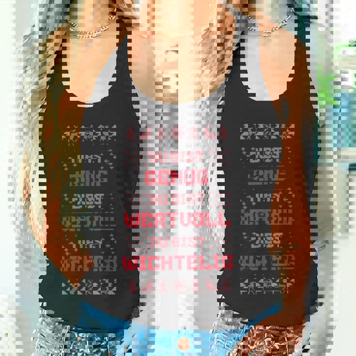 Du Bist Genug Und Wichtelig Wortwitz Weihnachten Tank Top