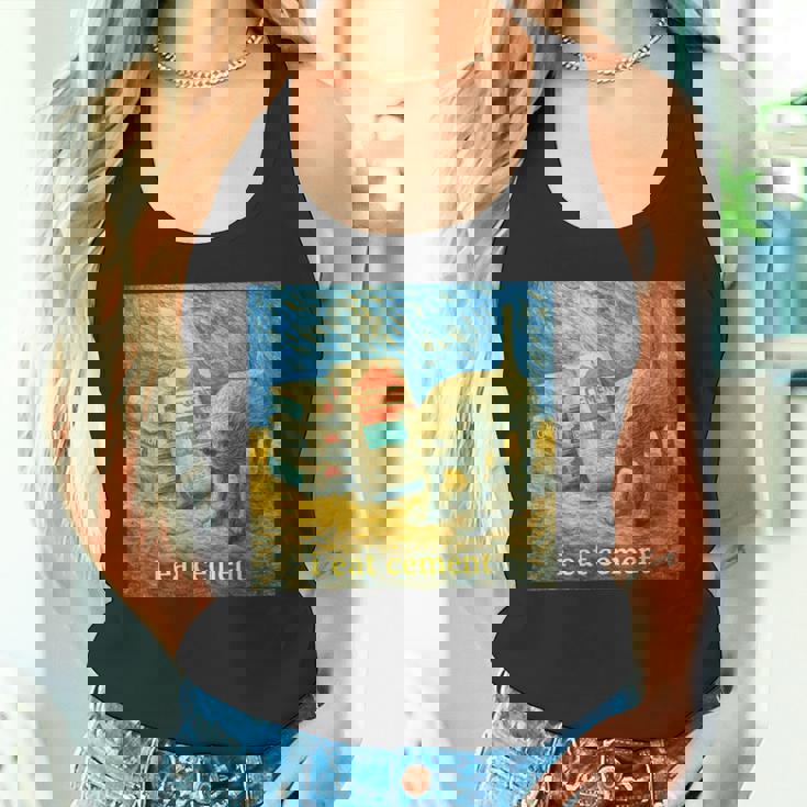 I Eat Cement 猫 ゴッホ 印象派 絵画 美学 タンクトップ