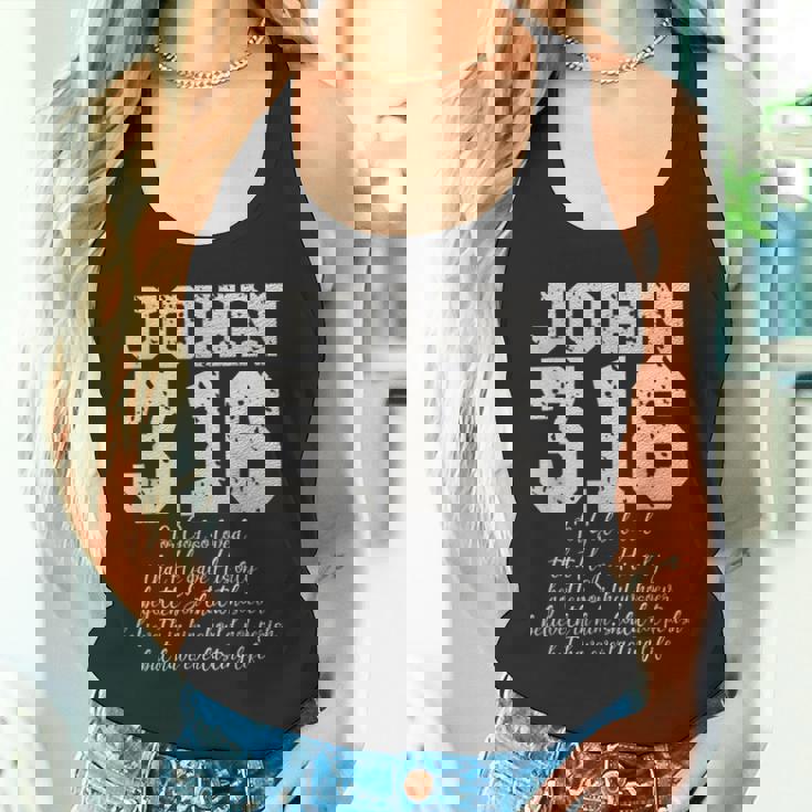 For Godo Loved The World John 316 聖書の言葉 キリスト教 タンクトップ