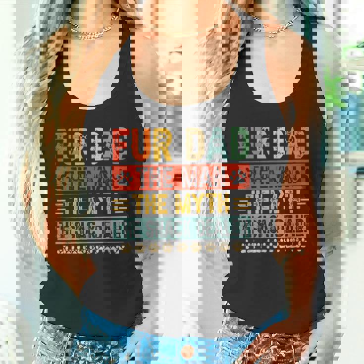 Fur Dad Man Mythnack Dealer Paw Cat Dog Festa Del Papà Canotta