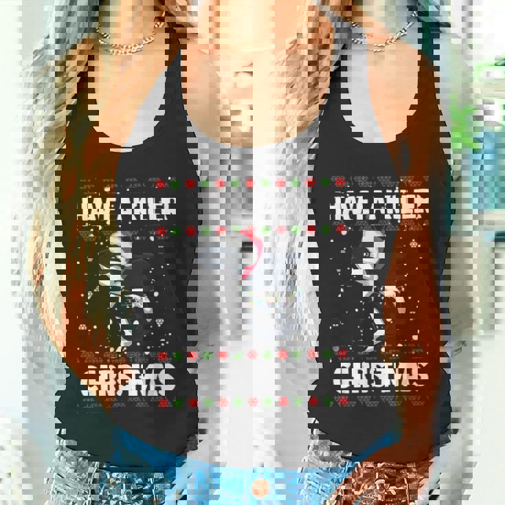 Have A Killer Whale クリスマス サンタ アグリークリスマス シャチ ファニー タンクトップ