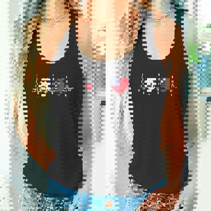 Japanese Flag Taiwanese Flag Heart 台湾の遺産 台湾のルーツ 日本の国旗 台湾の国旗 タンクトップ