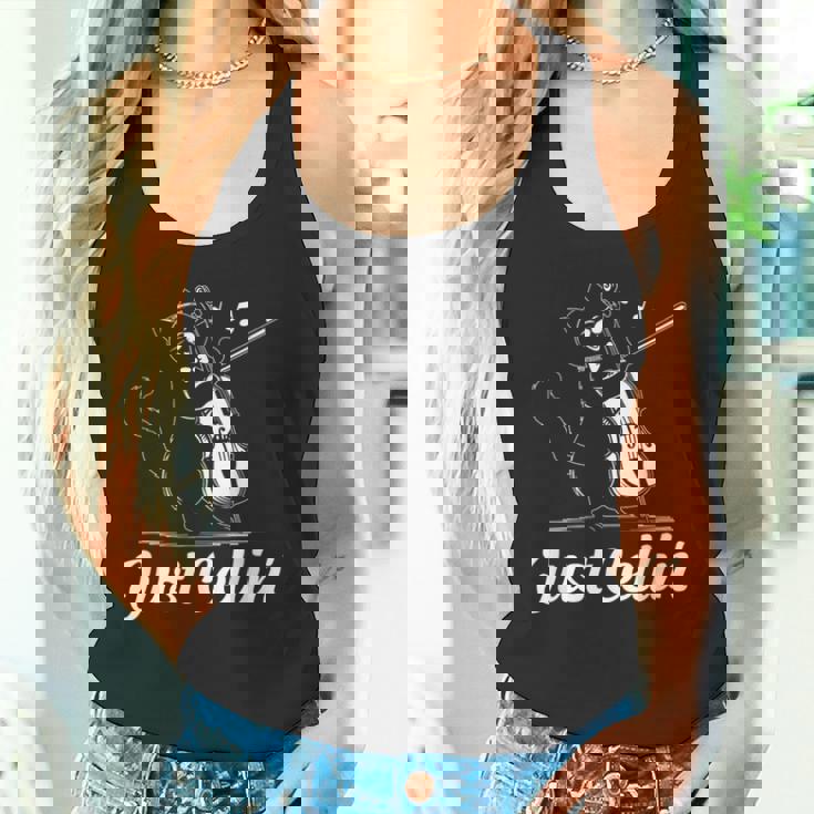 Just Cellin チェロ奏者 猫の音楽家 チェロを演奏 チェロ奏者 タンクトップ