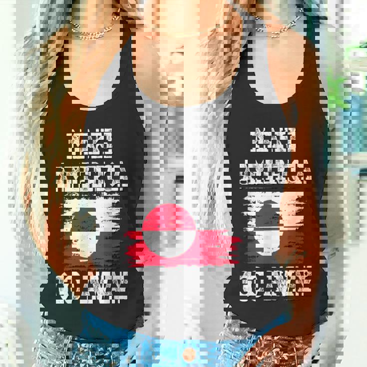 Make America Go Away グリーンランド国旗 アンティーク調 タンクトップ