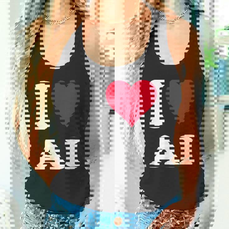 Red Heart I Love Ai タンクトップ