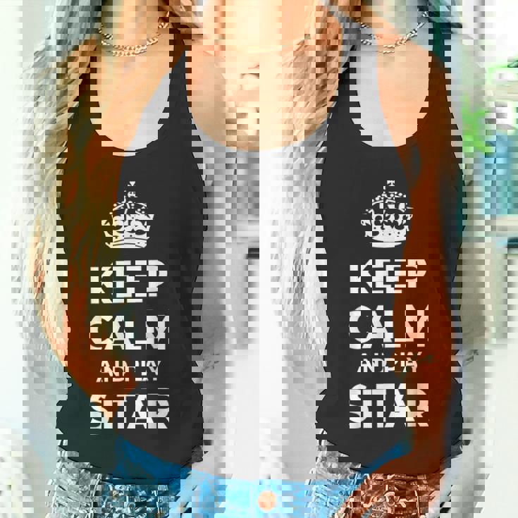 Sitar Players Saying 'Keep Calm And Play Sitar' Tank Top