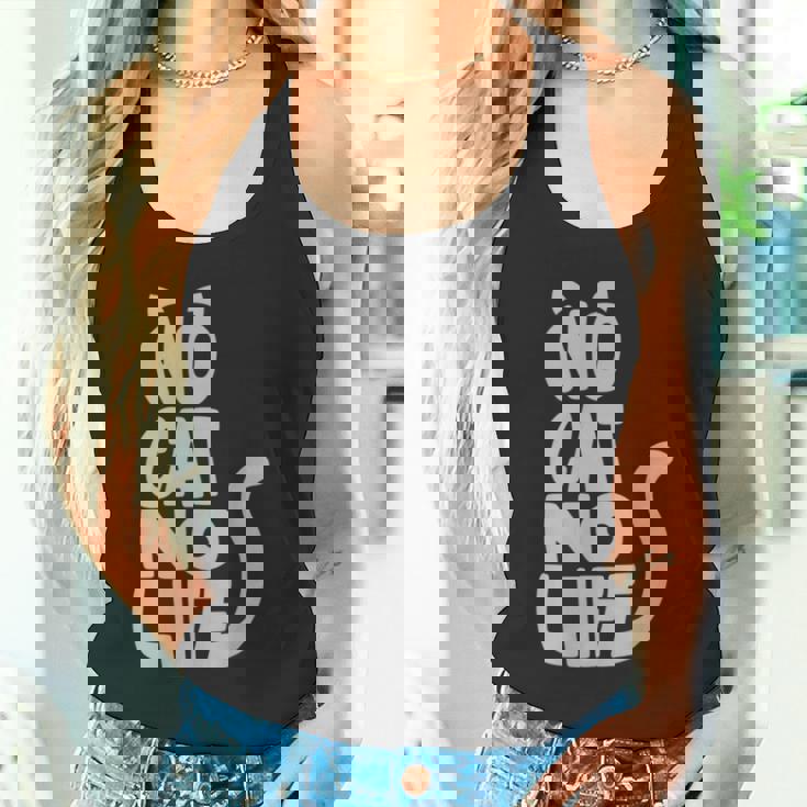 「No Cat No Life」 猫 シルエット タンクトップ