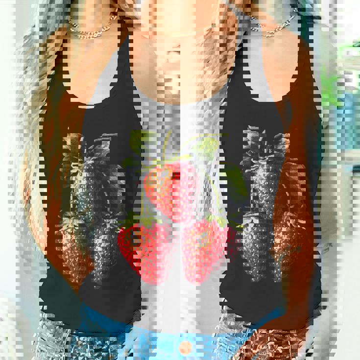 いちご フルーツモチーフ カラフル イラスト イチゴ タンクトップ