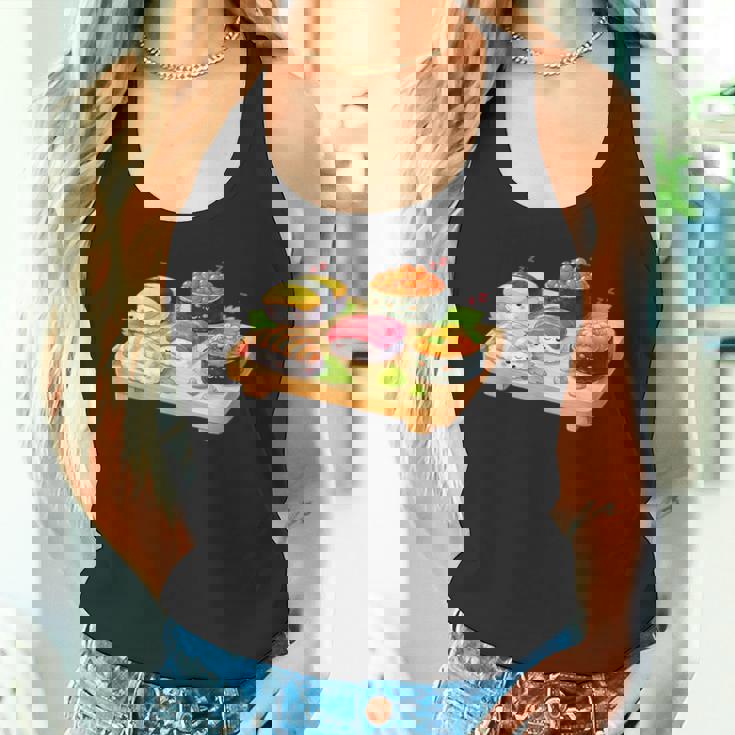 おもしろ寿司 かわいい かわいい 寝る食べ物 タンクトップ