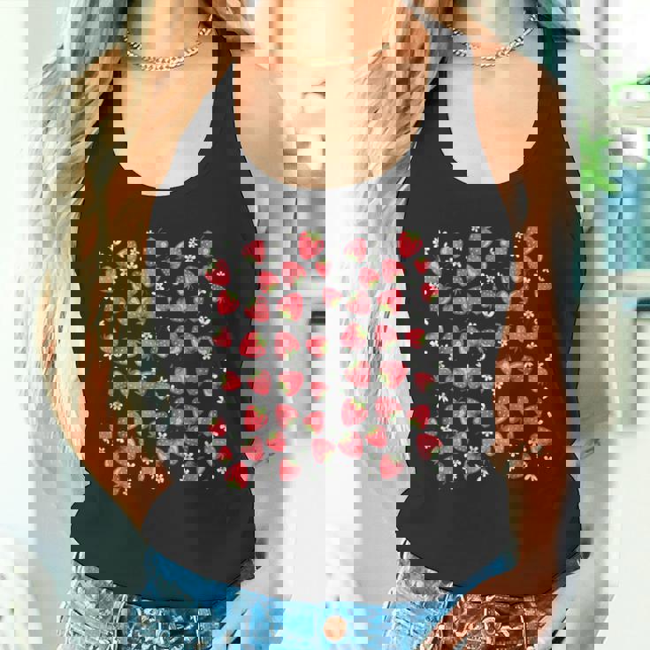 かわいいいちご原宿 美的いちご柄 タンクトップ