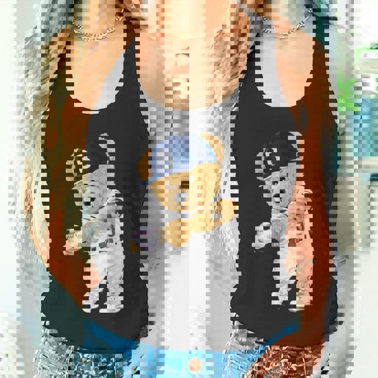 かわいいテディベア野球ヒッター。 タンクトップ