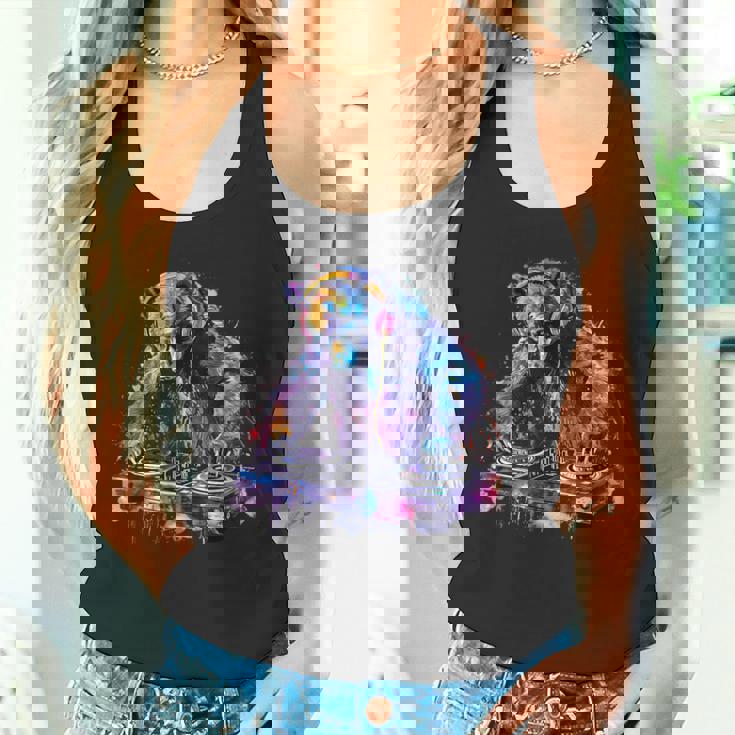 くま Dj ビートメーカー ターンテーブル Dj くま ダンス 音楽 熊の恋人 タンクトップ