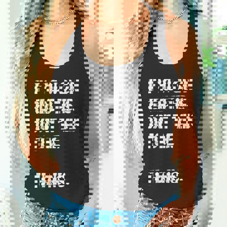 これを読めたら私に話しかけないでください-面白い人が嫌い タンクトップ