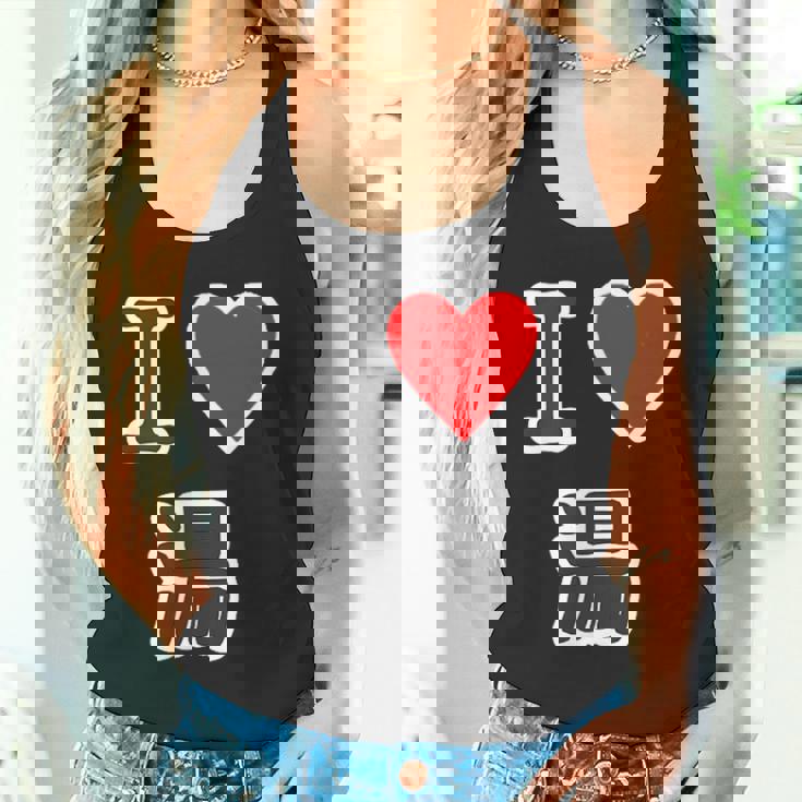 アイラブ・湯【変なデザイン屋さん】温泉 お風呂 銭湯 お土産 旅行 ハート スタッフ メッセージ・面白い デザイン タンクトップ