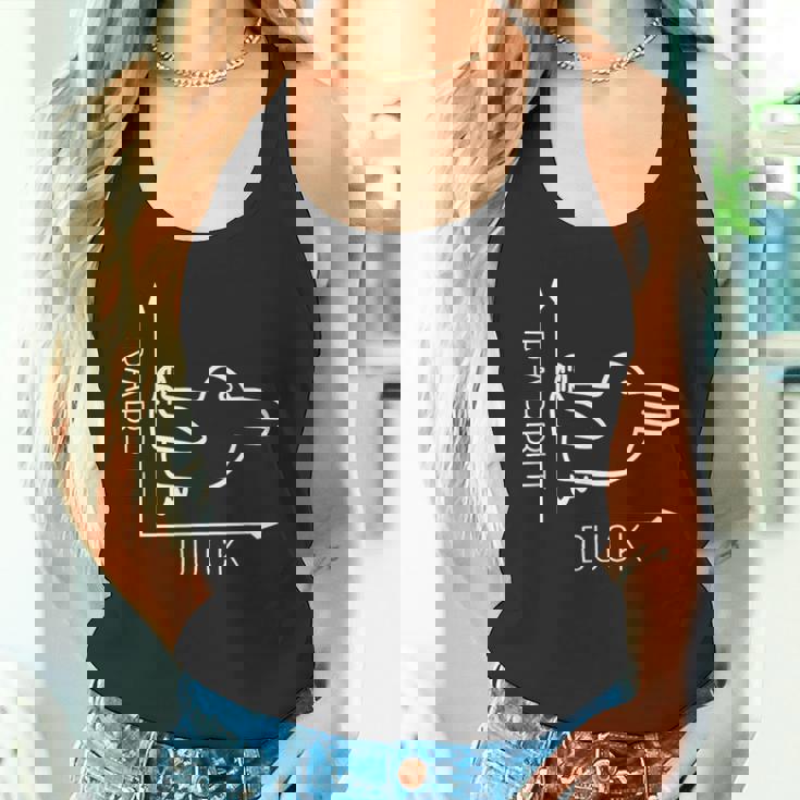 ウィトゲンシュタインのウサギのアヒル 前から後ろへの光のイリュージョン タンクトップ