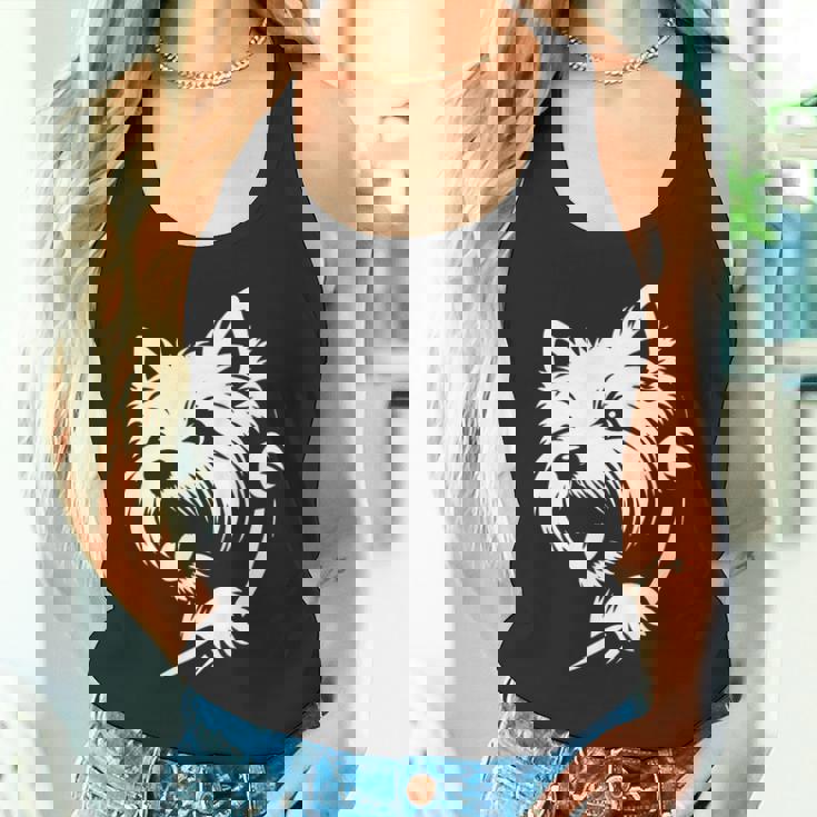 ウエスト ハイランド ホワイト テリア ピーキングドッグ ウェスティ デザイン タンクトップ