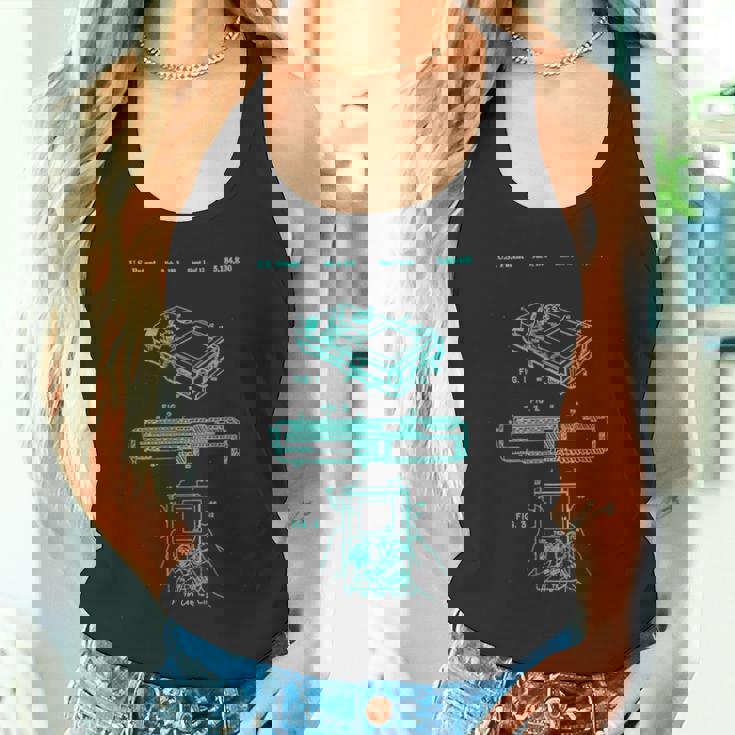 オタクレトロハンドヘルドビデオゲーム特許90年代ゲーマーオタク タンクトップ