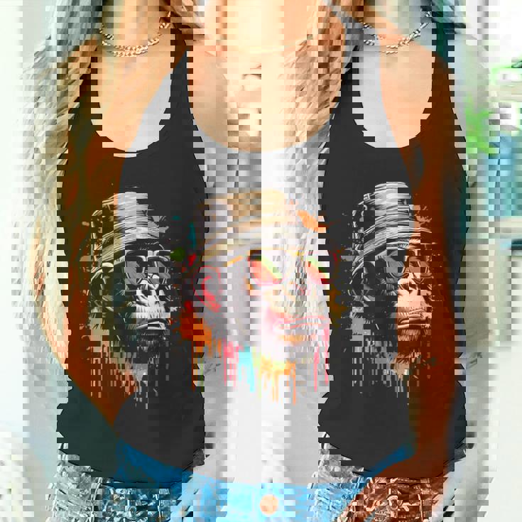 カラフル エイプ クール ヴィンテージ グラフィティ グラフィックアート タンクトップ