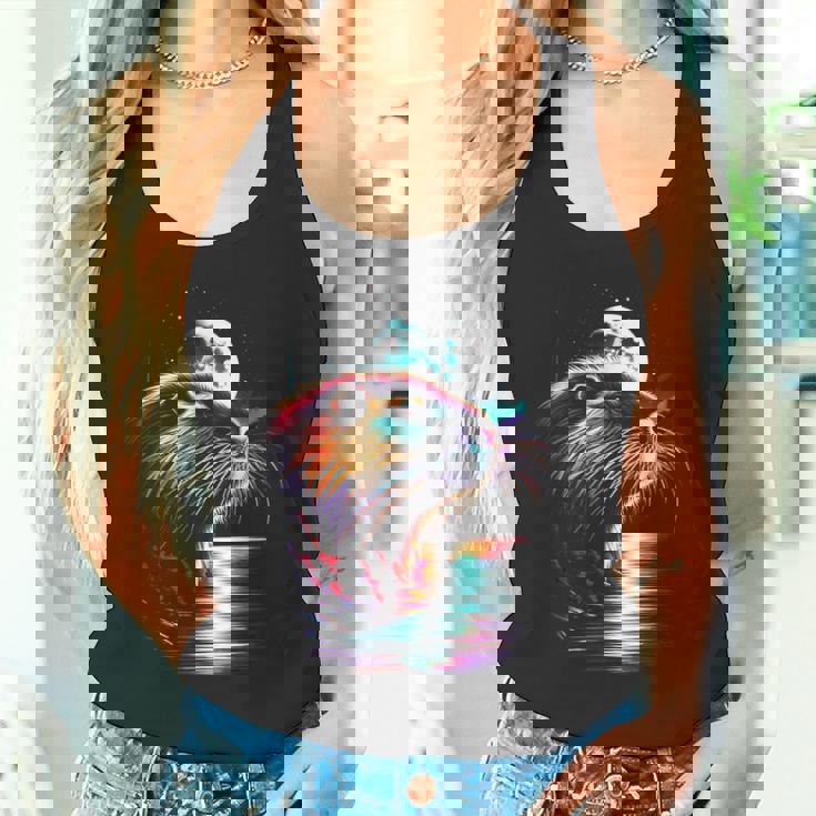 カラフル ヌートリア スピリット 動物 かっこいい イラスト アート タンクトップ