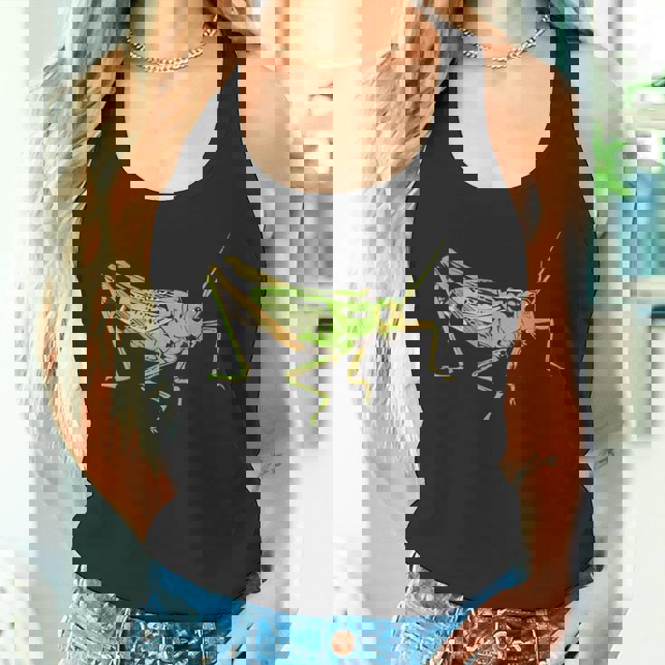 キリギリス アート デザイン イラスト イナゴ キリギリス タンクトップ