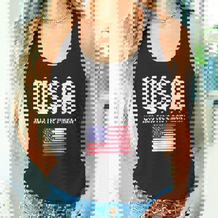 クールなアメリカ国旗グレートーンのイラストグラフィックデザイン。 タンクトップ